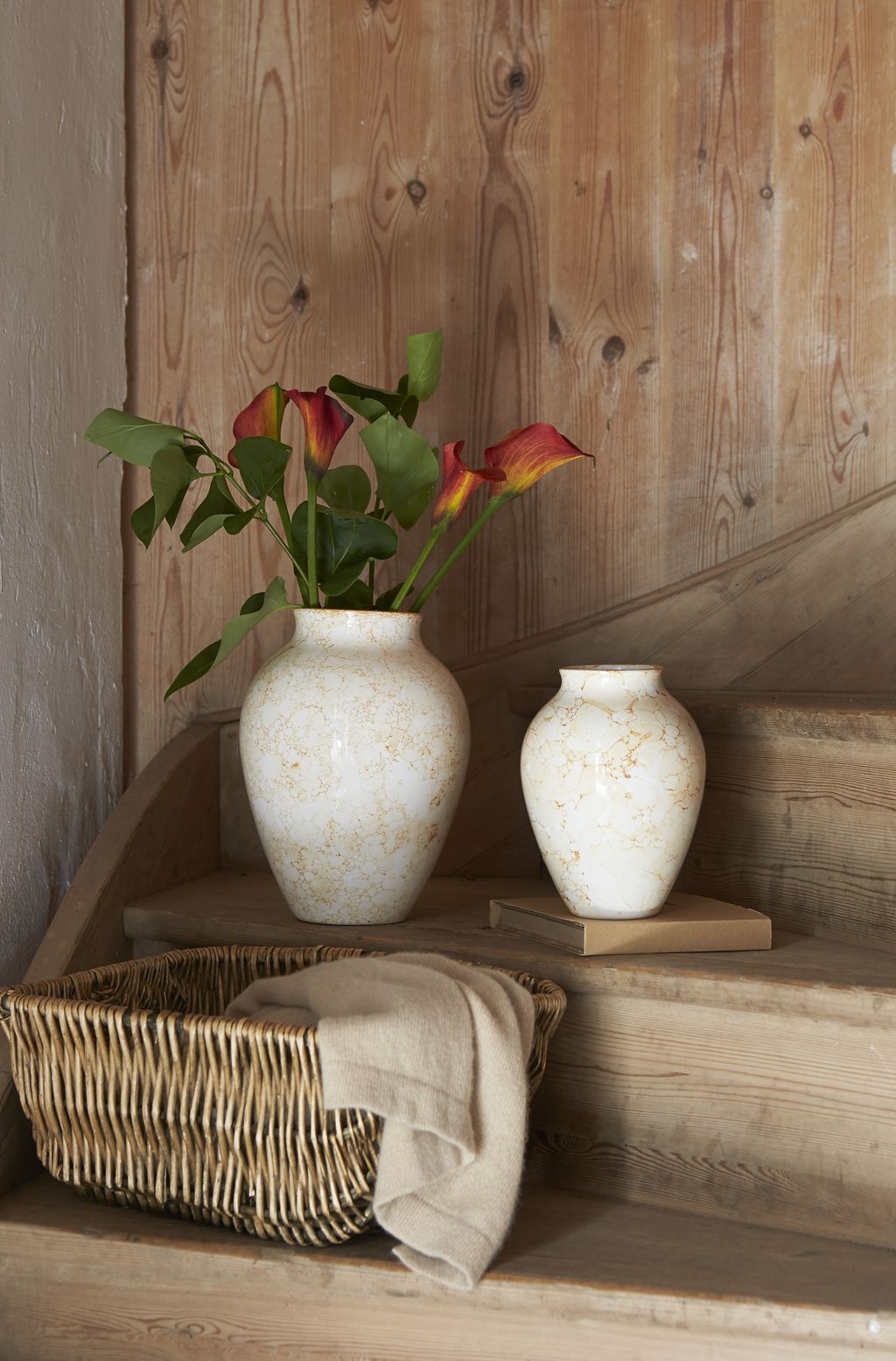 Knabstrup Keramik Vase Natura H 20 cm, blanco/marrón