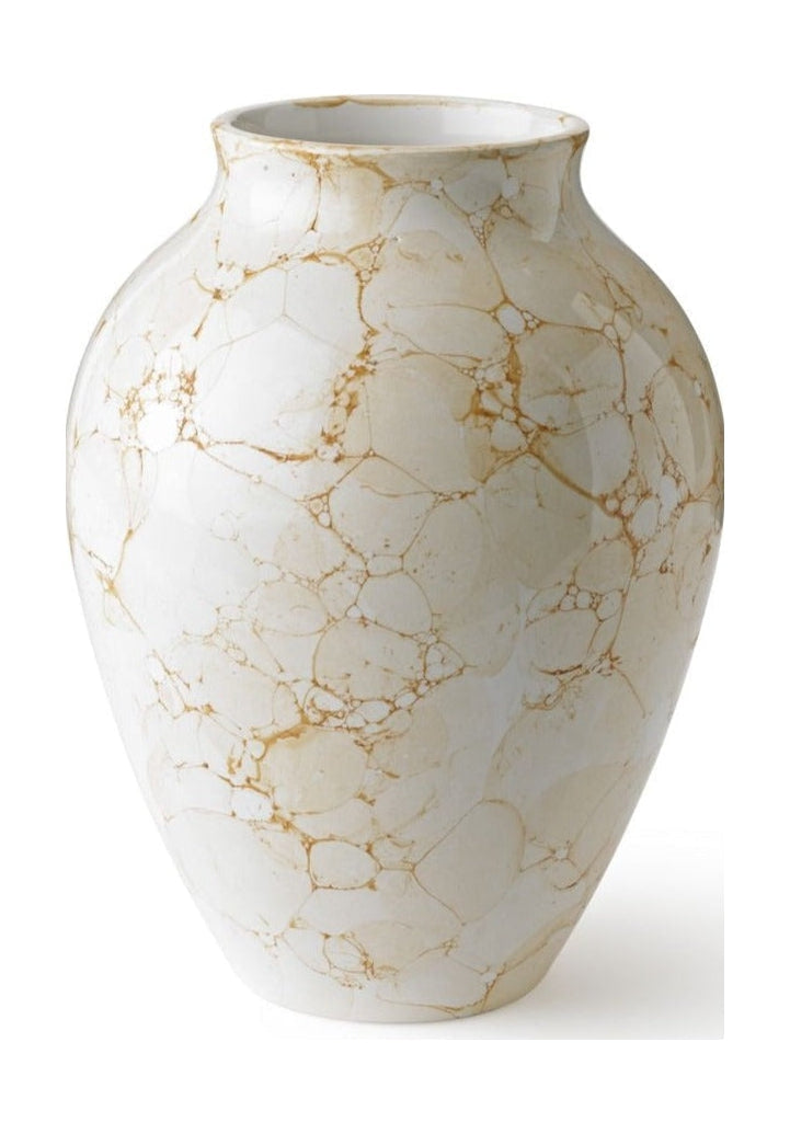 Knabstrup keramik vase natura h 20 cm, hvit/brun