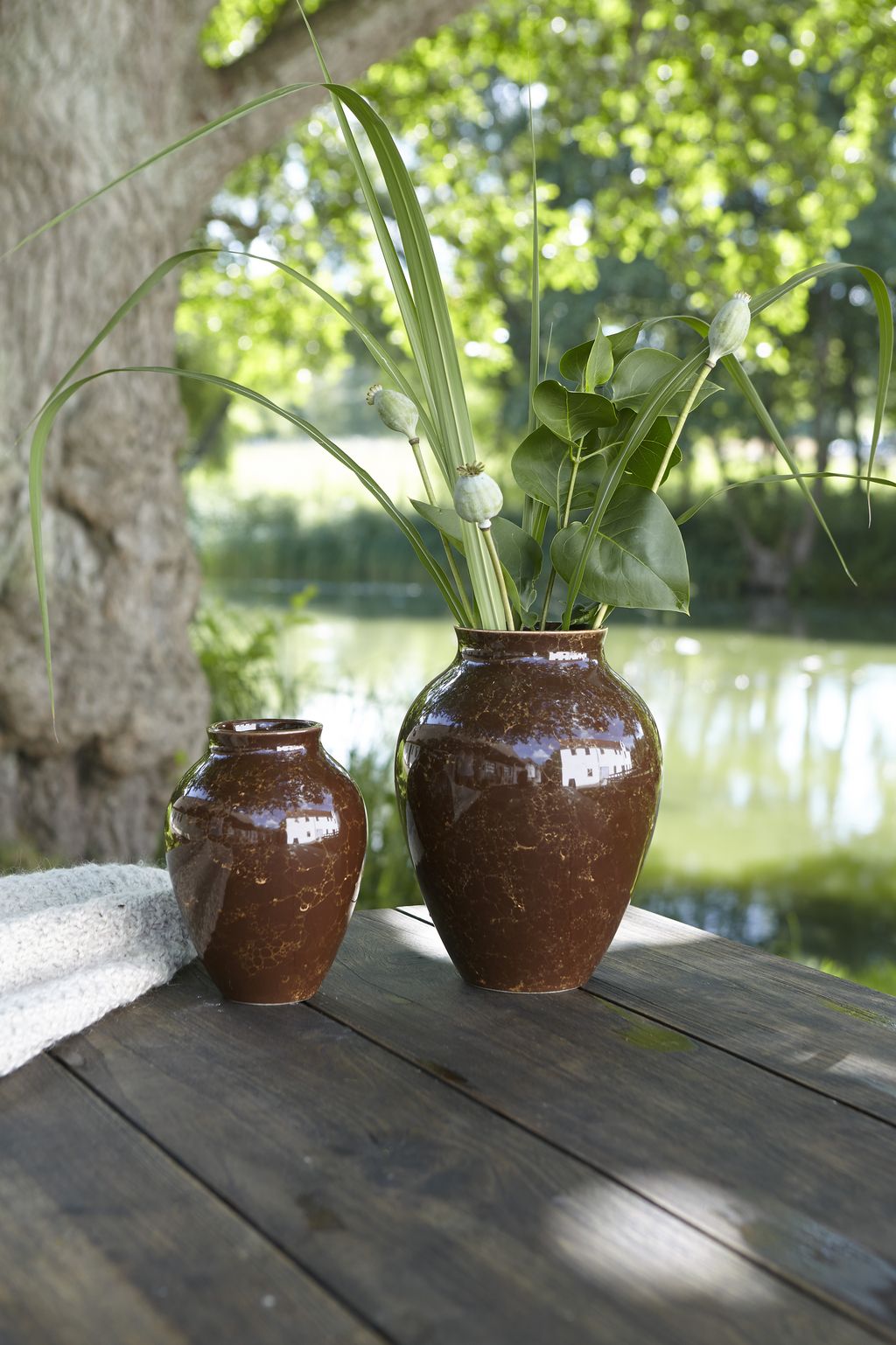 Knabstrup Keramik Vase Natura H 27 Cm, Braun