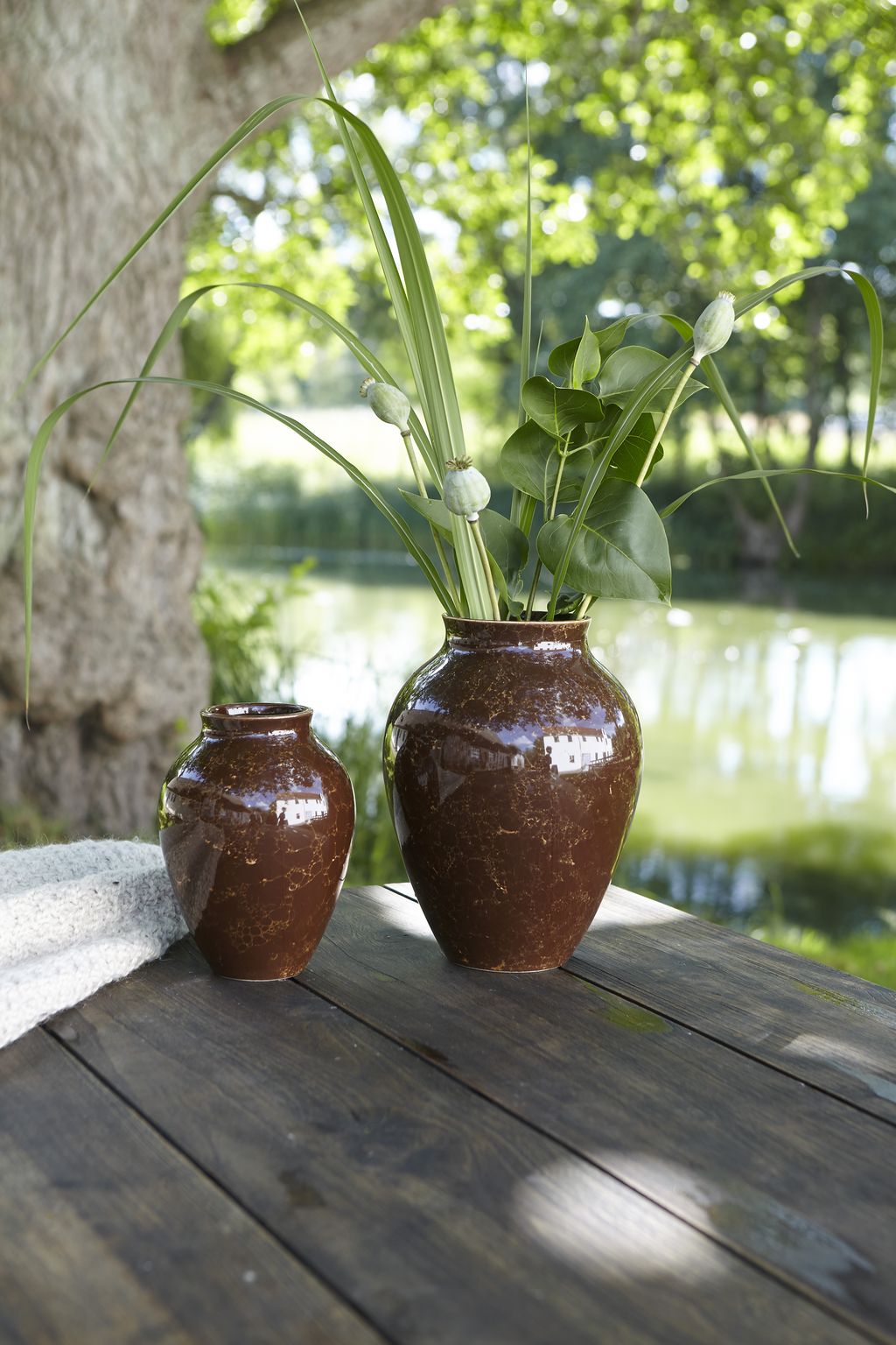 Knabstrup Keramik花瓶Natura H 27厘米，棕色