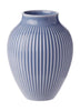 Knabstrup Keramik Vaas met groeven H 12,5 cm, lavendelblauw