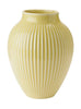 Knabstrup Keramik Vaas met groeven h 20 cm, geel