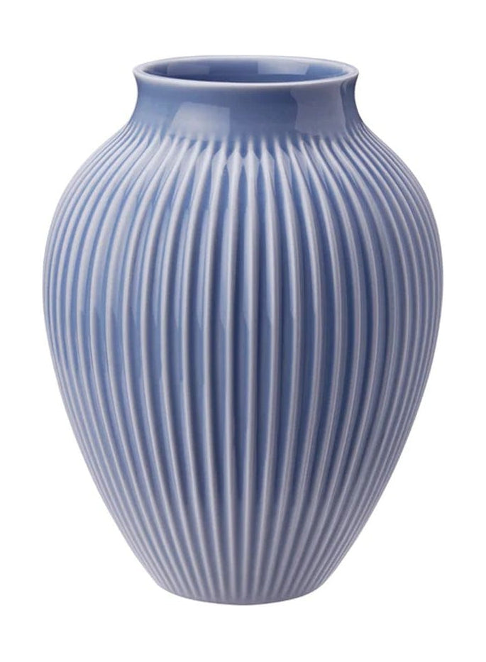 Knabstrup Keramik Vase con scanalature H 20 cm, blu lavanda