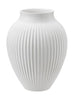 Knabstrup Keramik Vaas met groeven h 20 cm, wit