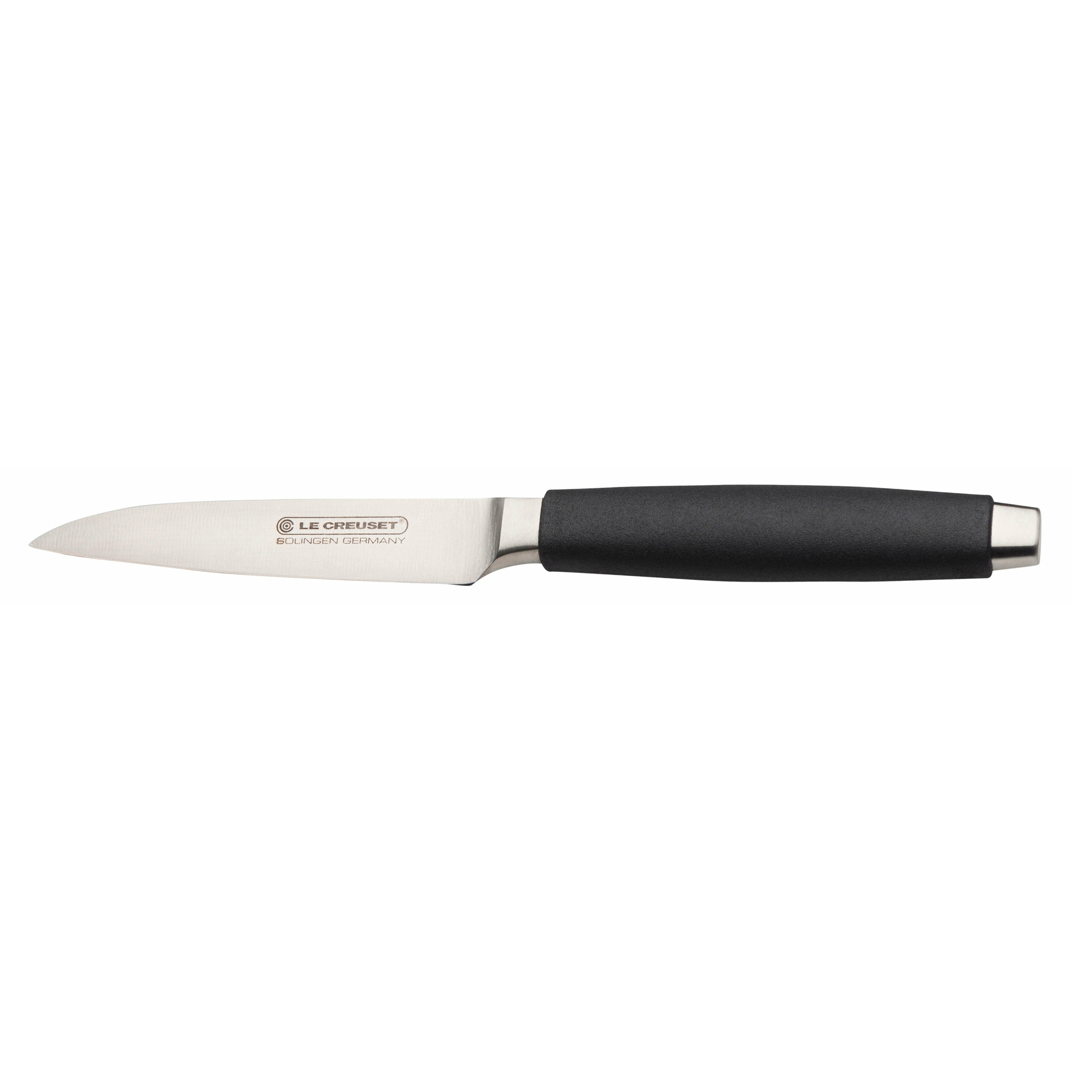 LE Creuset Knife de desplazamiento estándar con mango negro, 9 cm