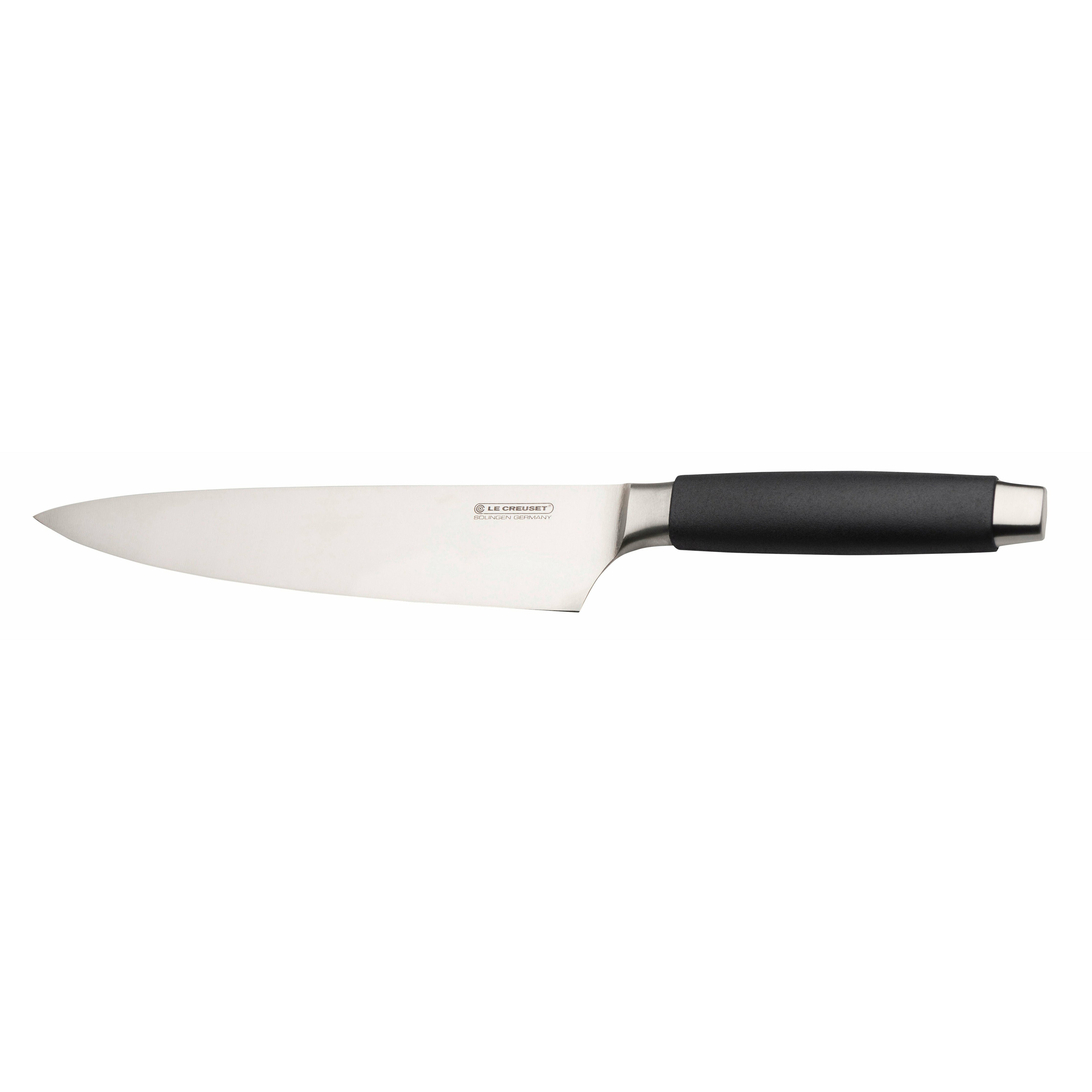 Le Creuset Standard du couteau du chef avec poignée noire, 20 cm