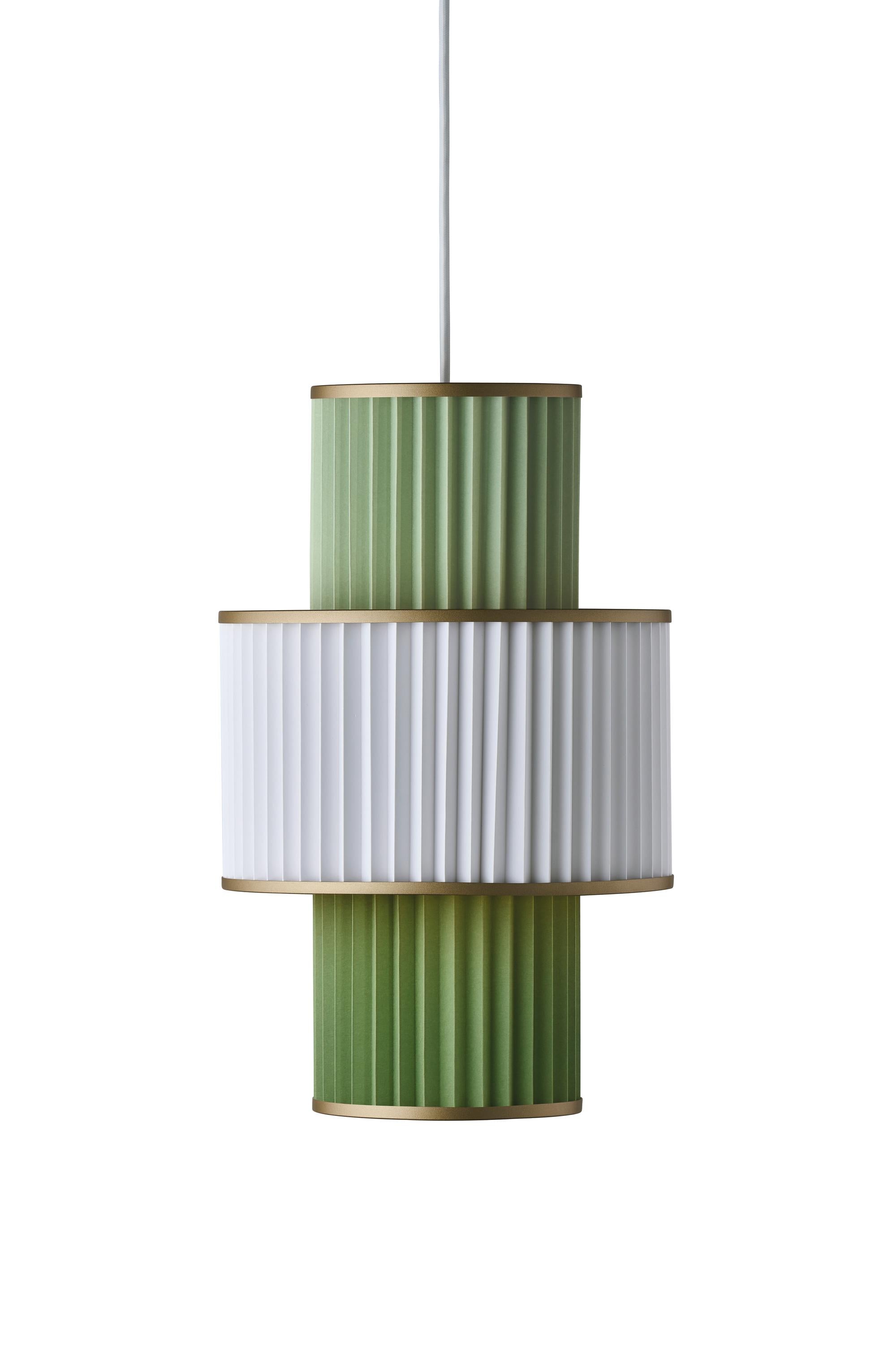 Le Klint Plivello Suspension Lamp Golden/White/Light Green With 3 Shades (S M S)