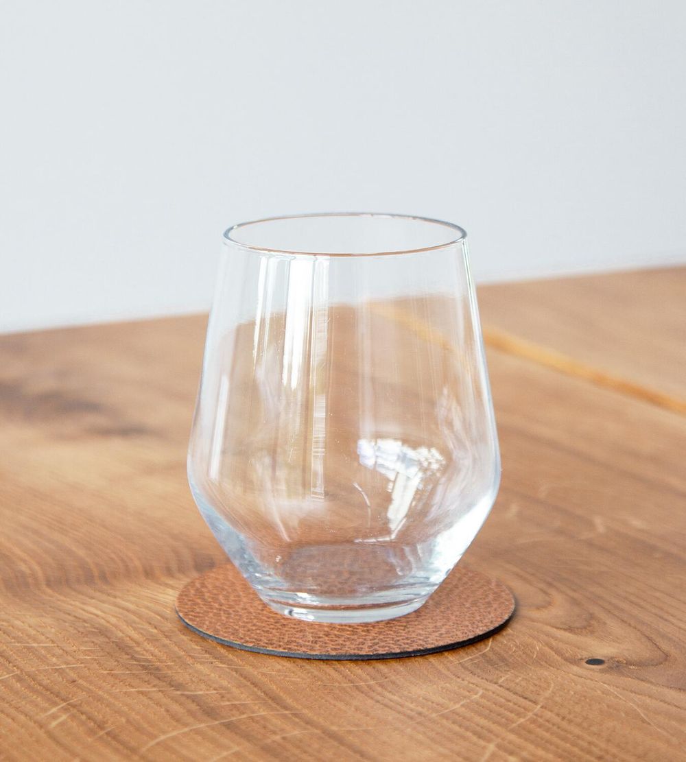 Lind DNA Circle Glass Coaster Ippone Pelle, naturale
