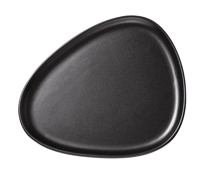 Lind Dna Curve Earthenware Plate, zwart