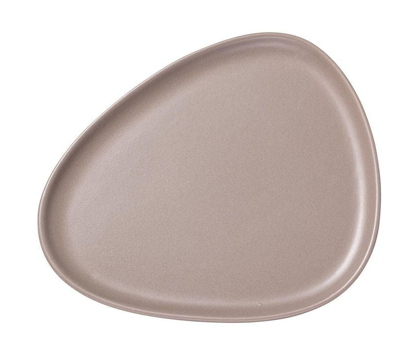 Lind Dna Curve Earthenware Plate, warm grijs