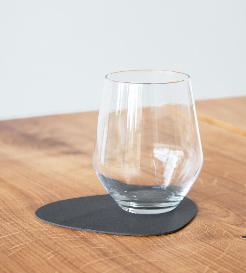 Lind Dna Curve Glass Coaster Nupo Leather, Anthracite