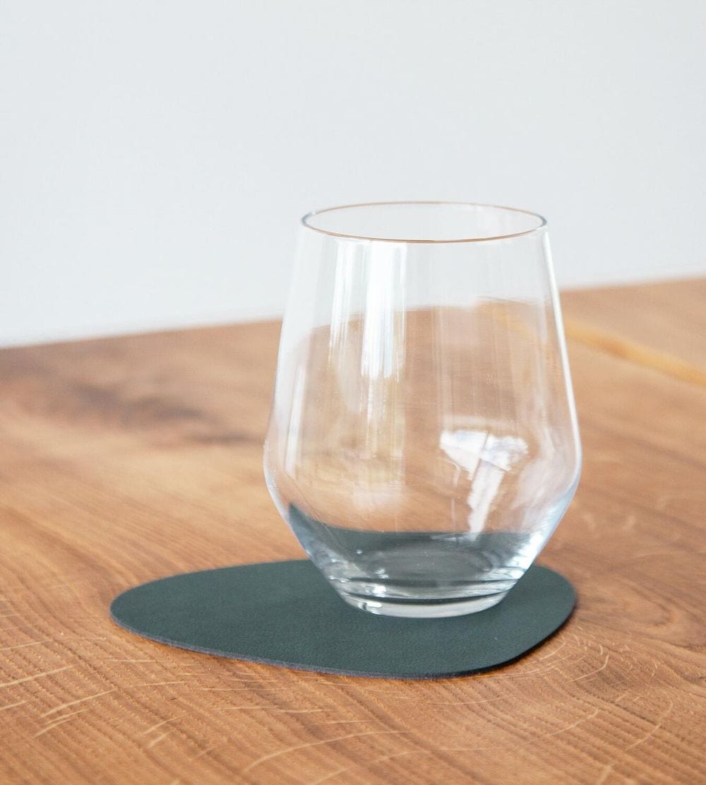 Lind DNA Curve Glass Coaster Nupo Leather, verde scuro
