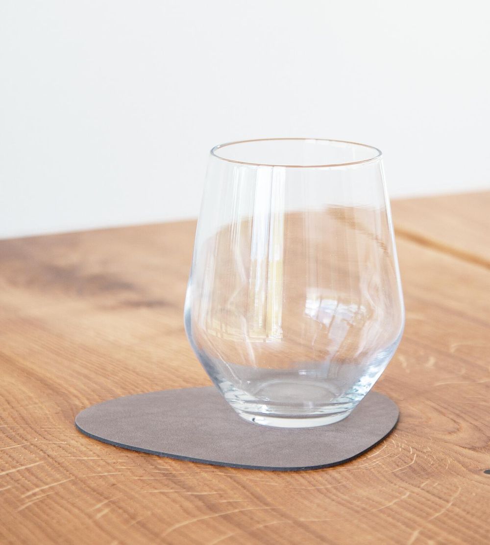 Lind Dna Curve Glass Coaster Nupo Leather, Nomad Gray