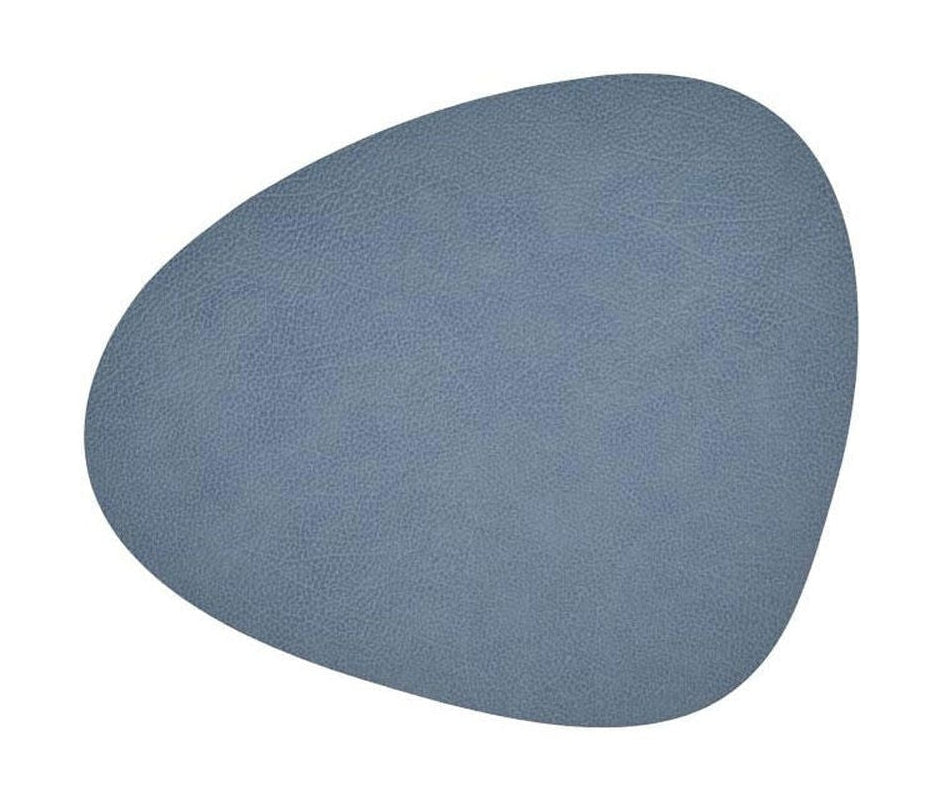 Lind Dna Curve Placemat Hippo Leather L, Light Blue