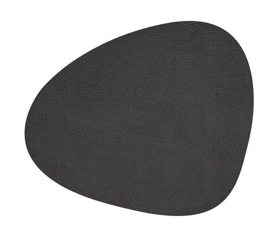 Lind Dna Curve Placemat Hippo Leather L, Black Anthracite