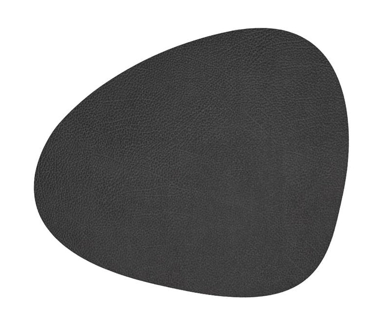 Lind Dna Curve Placemat Hippo Leather M, Black Antracite