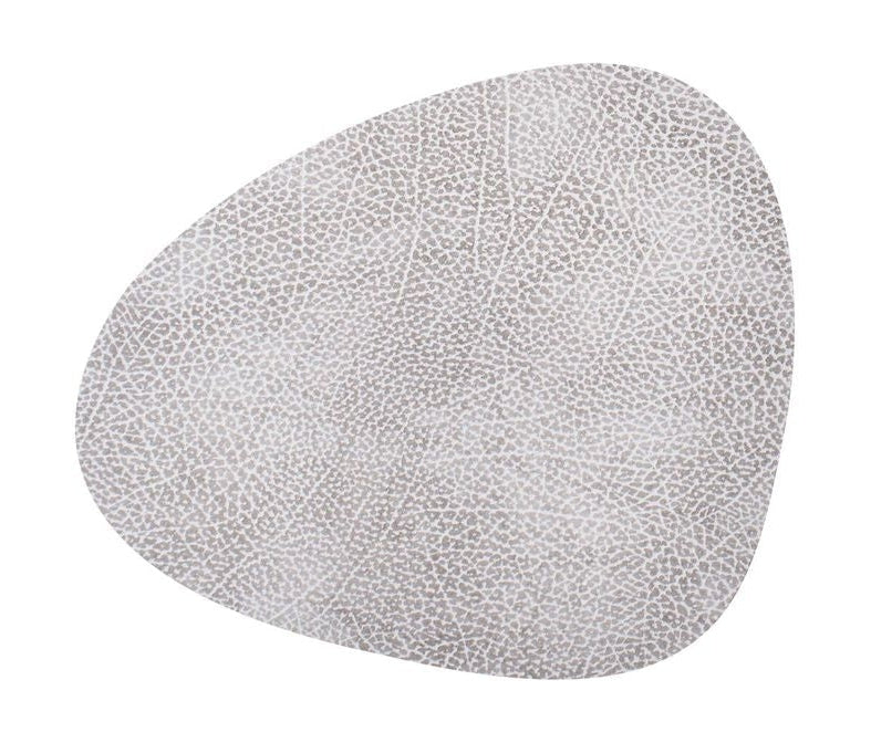 Lind Dna Curve Placemat Hippo Leather M, White Grey
