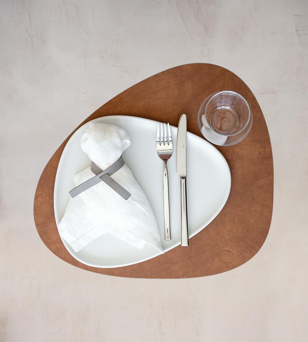 Lind Dna Curve Placemat Nupo Leather L, Natural