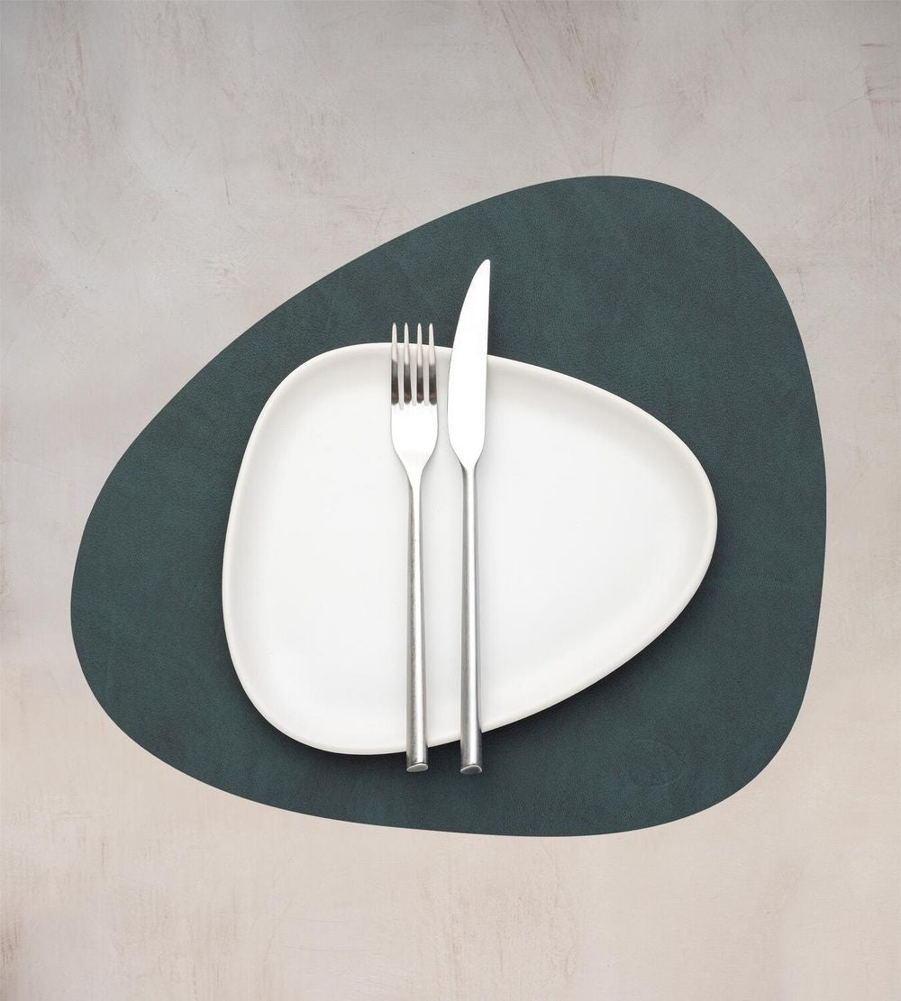 Lind Dna Curve Placemat Nupo Leather M, Dark Green