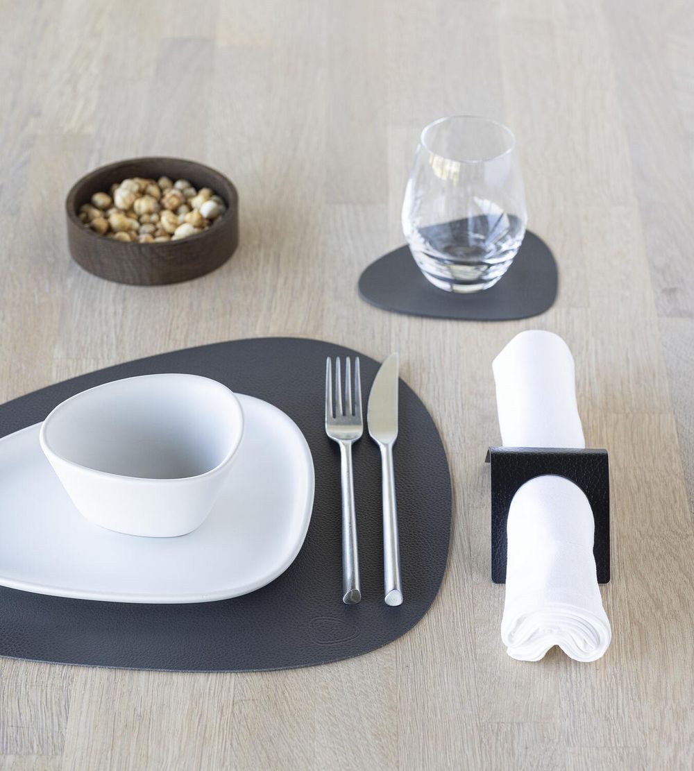Lind Dna Courbe Placemat Cuir Serene M, anthracite