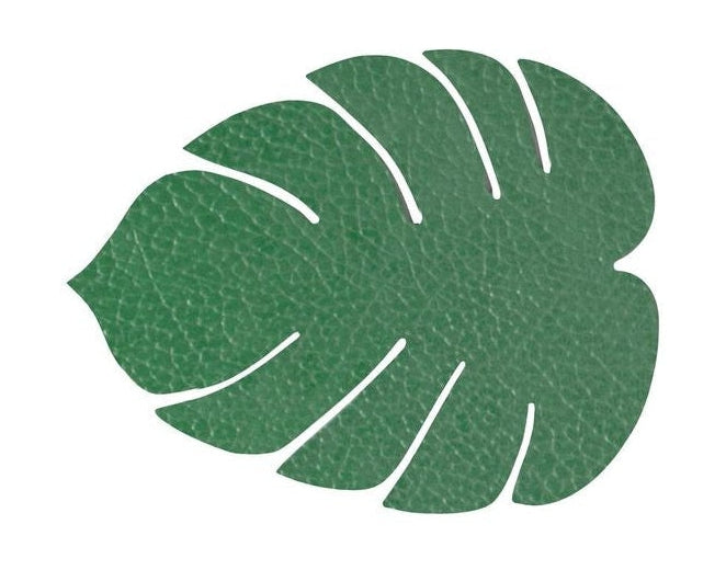 Lind Dna Leaf Glass Coaster Hippo Leather, Forest Green