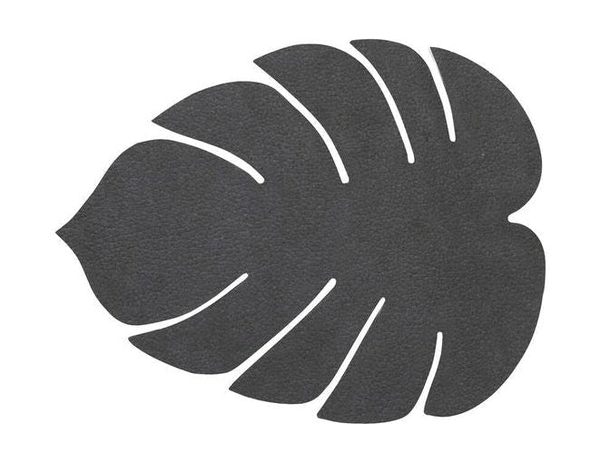 Lind Dna Leaf Glass Coaster Nupo Leather, Black