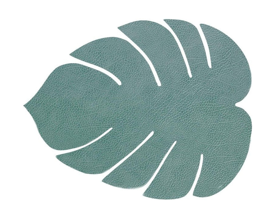 Lind Dna Leaf Placemat Hippo Leather L, Green pastel