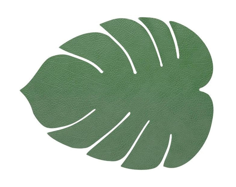 Lind Dna Leaf Placemat Hippo Leather S, Forest Green