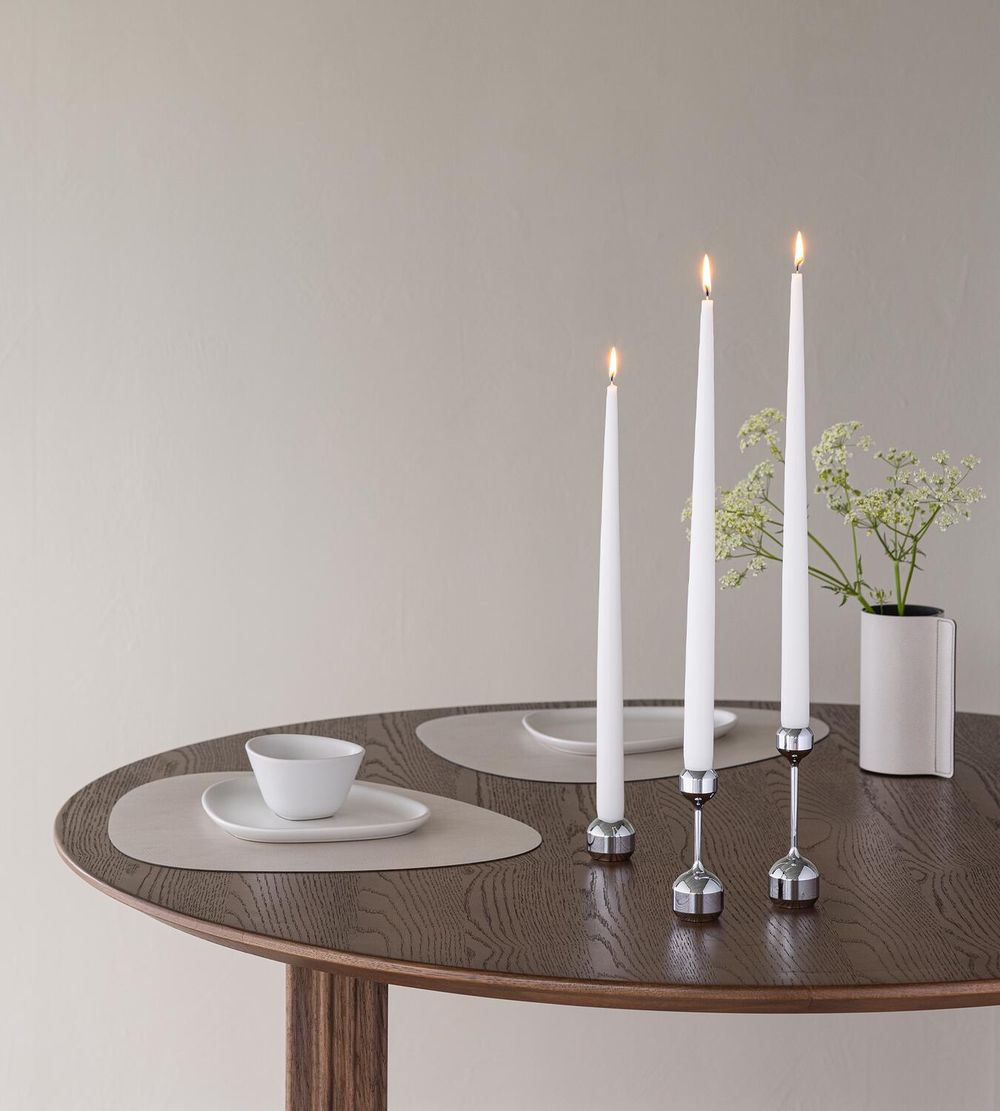Lind Dna Silhouette Set 120+145 Candle Holder, Chrome