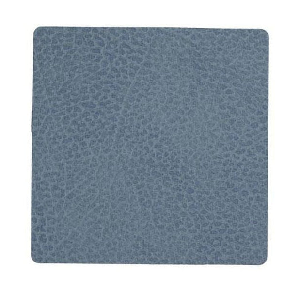 Lind Dna Square Glass Coaster Hippo Leather, Light Blue