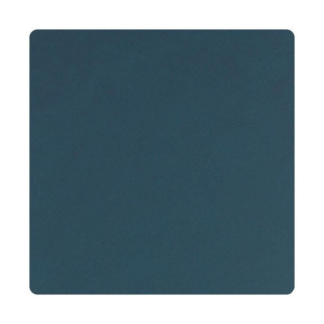 Lind Dna Square Glass Coaster Nupo Leather, Dark Blue