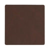 Lind DNA Square Glass Coaster Nupo Leather, mørkebrunt