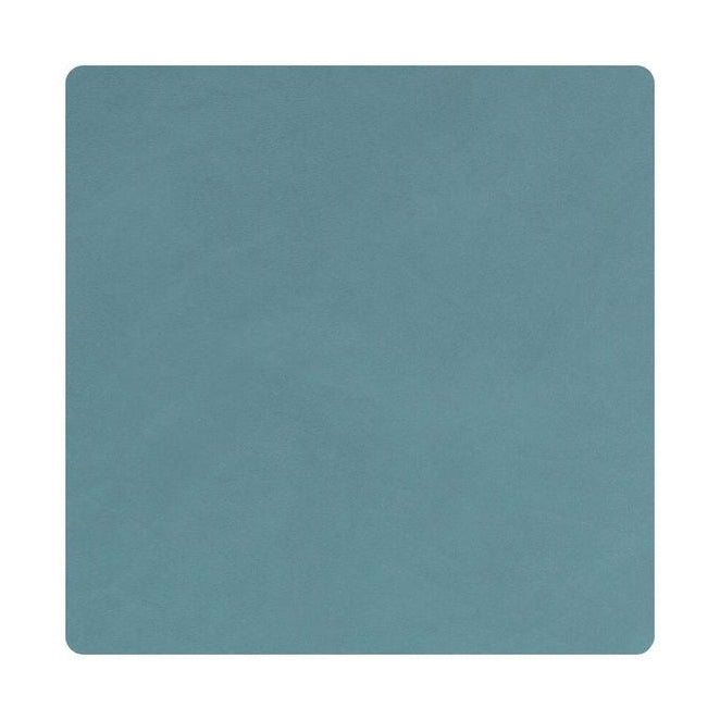 Lind Dna Square Glass Coaster Nupo Leather, Light Blue