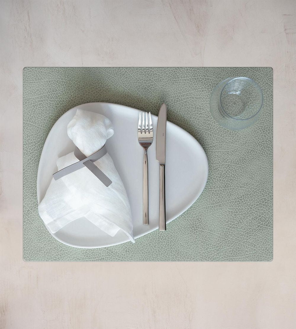 Lind Dna Square Placemat Hippo Leather L, Olive Green