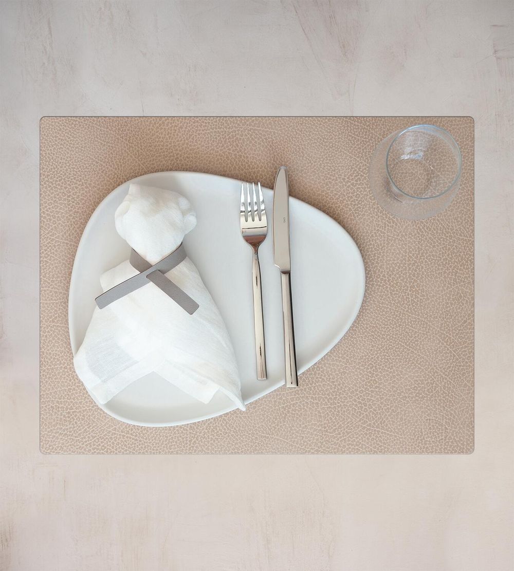 Lind Dna Square Placemat Hippo Leather L, Sand