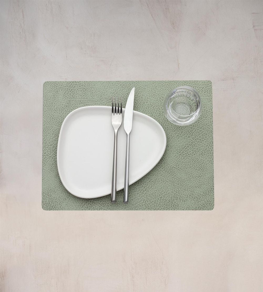 Lind Dna Square Placemat Hippo Leather M, Olive Green