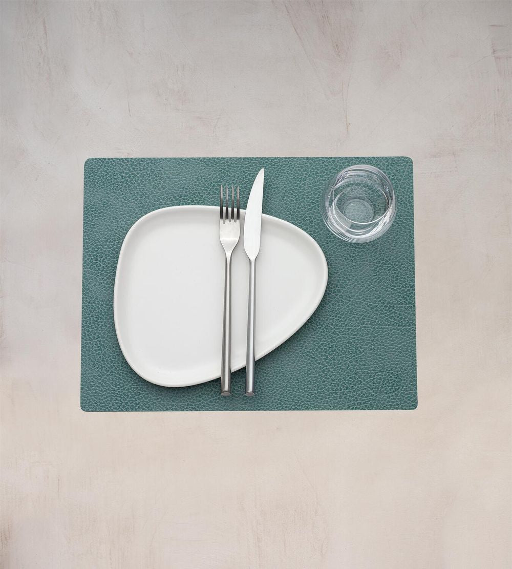 Lind Dna Square Placemat Hippo Leather M, Pastel Green