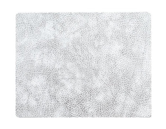 Lind Dna Quadratisches Tischset Hippo Leder M, Weiß Grau