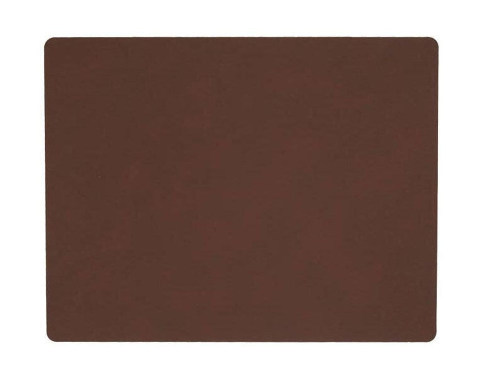 Lind Dna Square Placemat Nupo Leather L, Dark Brown