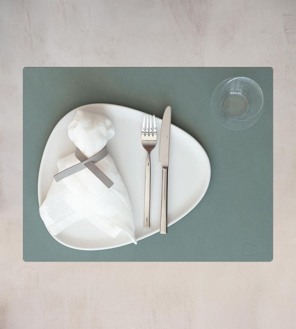 Lind DNA Square Placemat Nupo Leather L, Pastell Green
