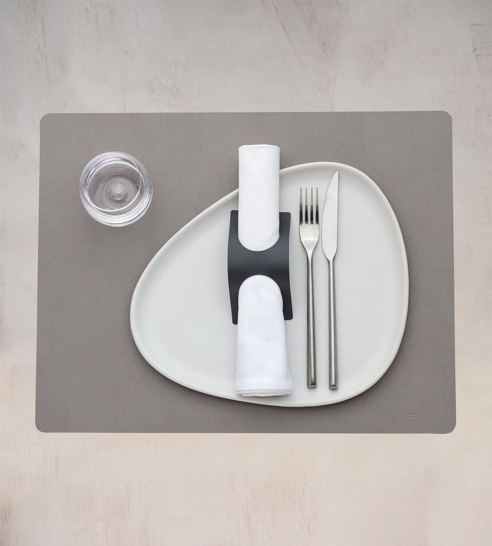 Lind Dna Square Placemat Serene Leather L, Ash Grey