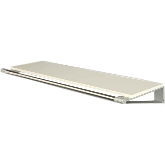 Loca Knax hoedplank 60 cm, wit/aluminium