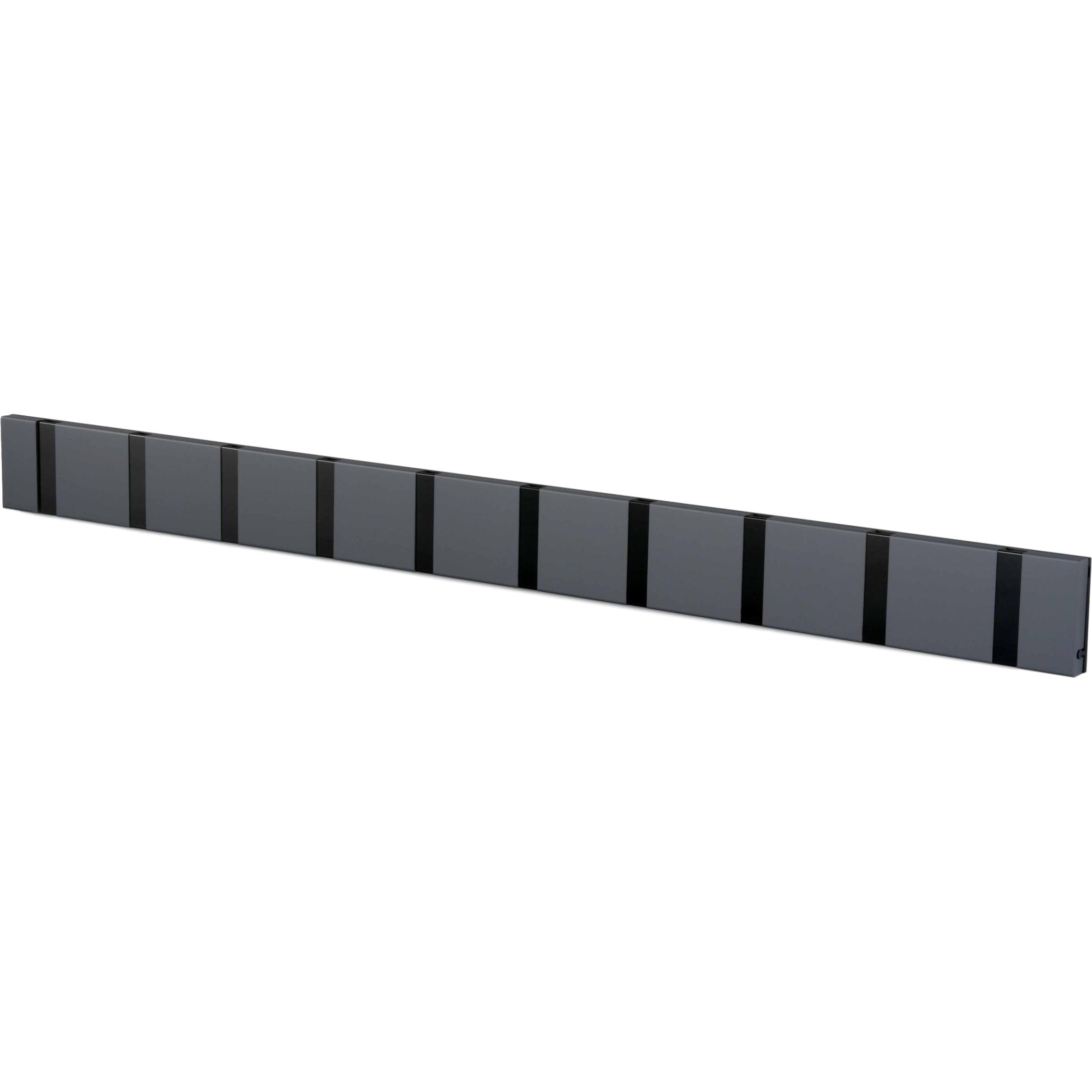Loca Knax horisontalt frakkstativ 10 kroker, antracitt/svart