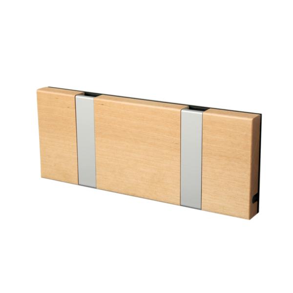 Loca Knax horizontale cut -rack 2 haken, berkenzeep/grijs