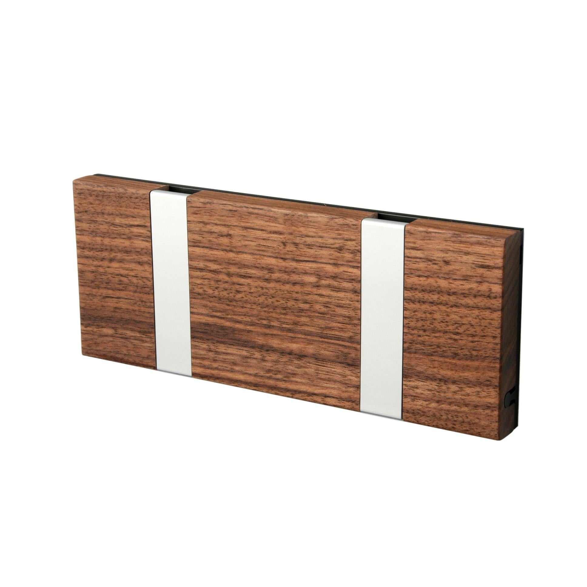 Loca Knax horizontale cut -rack 2 haken, walnoot/grijs