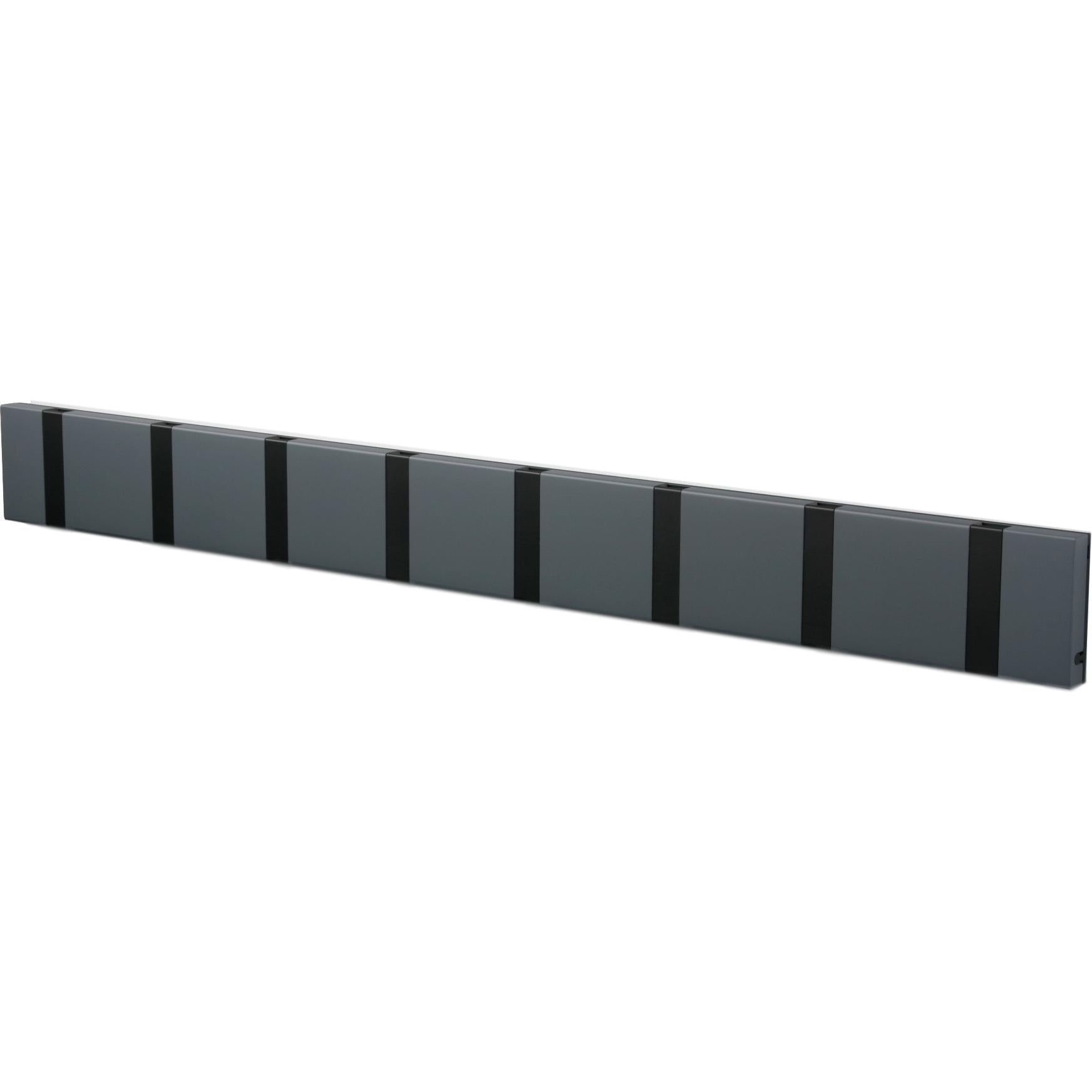 Loca Knax horisontalt frakkstativ 8 kroker, antracitt/svart