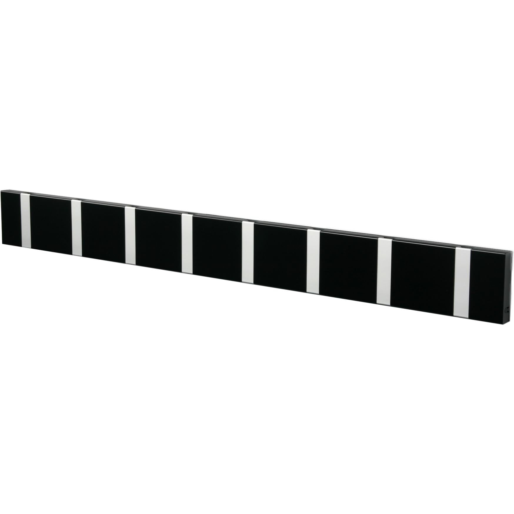 Loca Knax -vaakasuora takkiteline 8 koukkua, musta/harmaa