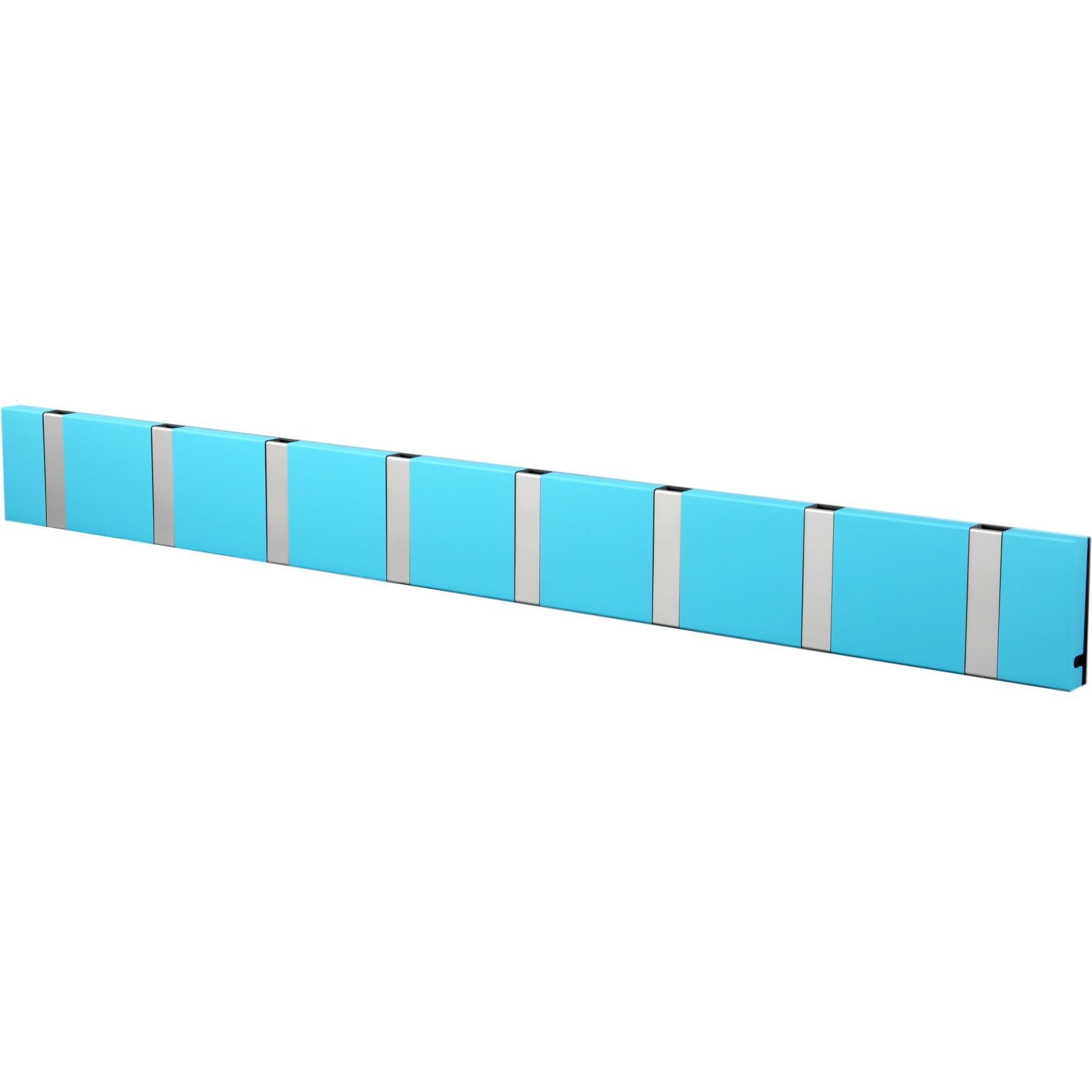 Loca Knax horizontale kaderrek 8 haken, turquoise/grijs