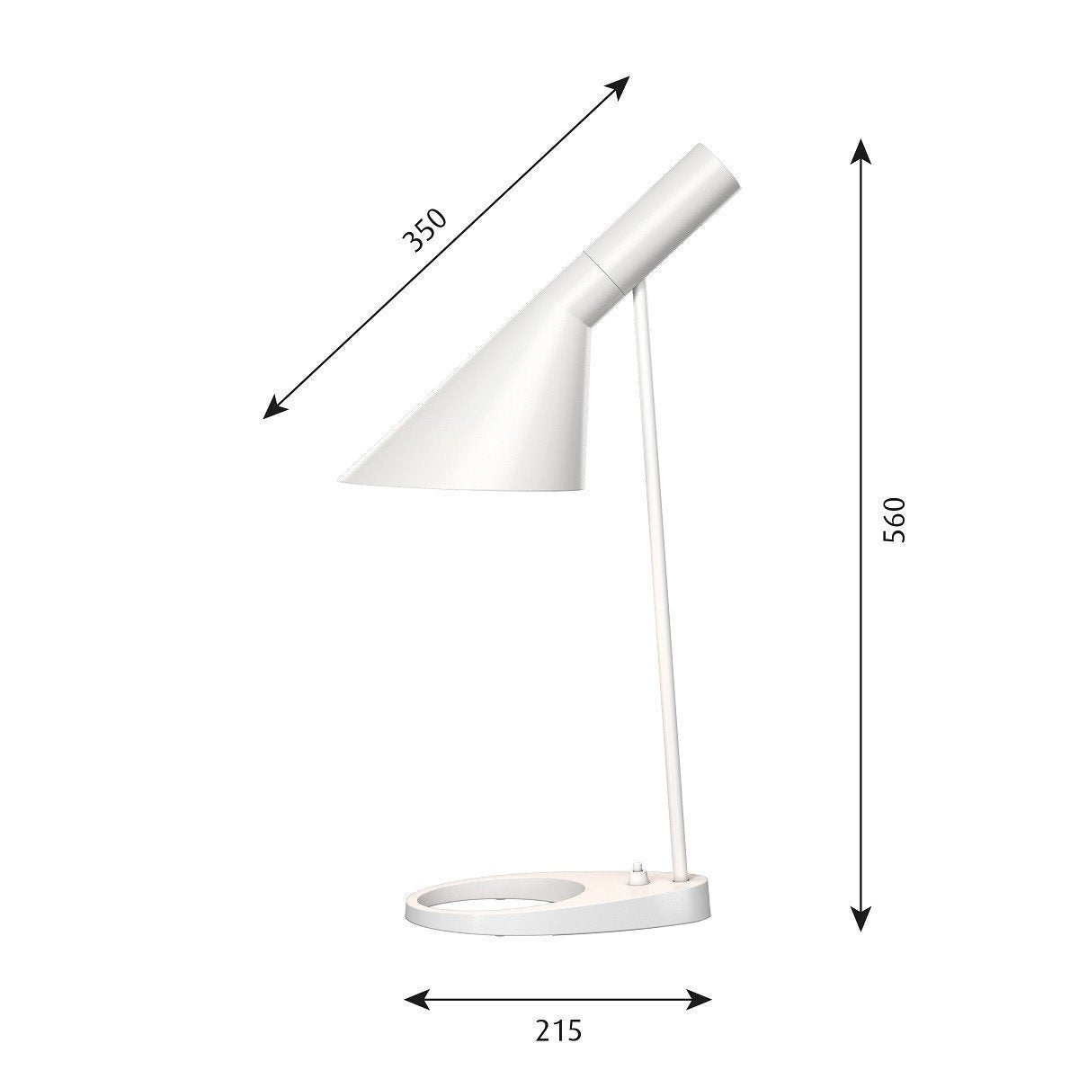 Lámpara de mesa de Louis Poulsen AJ V3, blanco