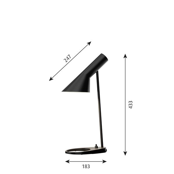 Louis Poulsen AJ Table Lamp Mini V3, nero